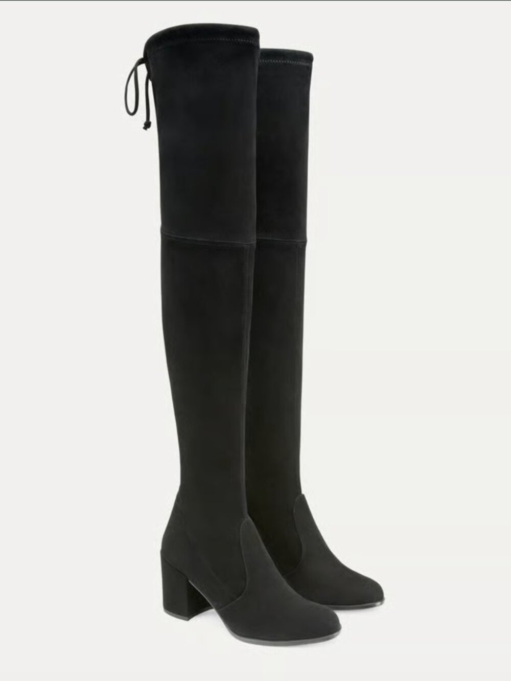 Stuart Weitzman Tieland Over-the-Knee Boot Black Stretch Suede Size 6 NIB